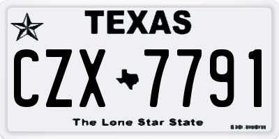 TX license plate CZX7791