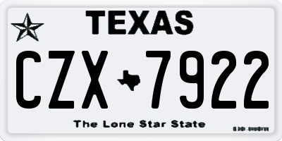 TX license plate CZX7922