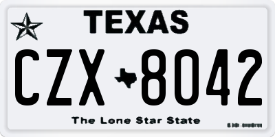 TX license plate CZX8042