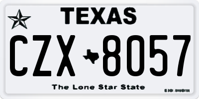 TX license plate CZX8057