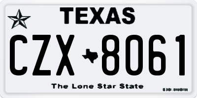 TX license plate CZX8061