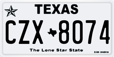 TX license plate CZX8074