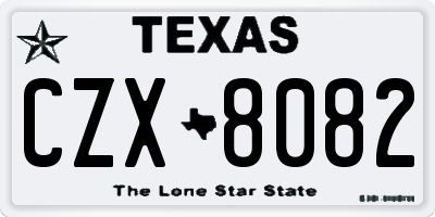 TX license plate CZX8082