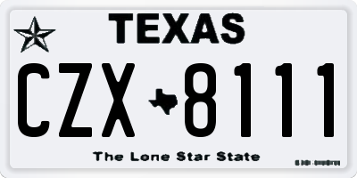 TX license plate CZX8111