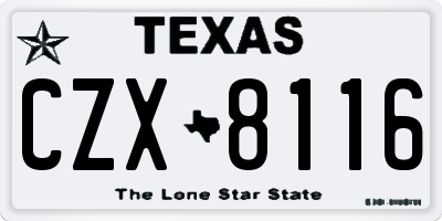 TX license plate CZX8116