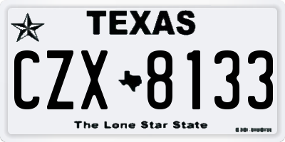 TX license plate CZX8133