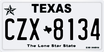 TX license plate CZX8134