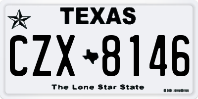 TX license plate CZX8146
