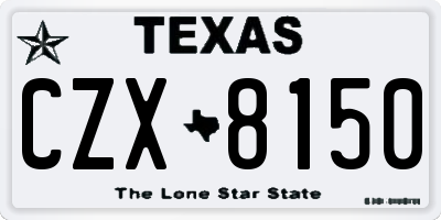 TX license plate CZX8150