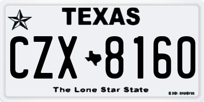 TX license plate CZX8160
