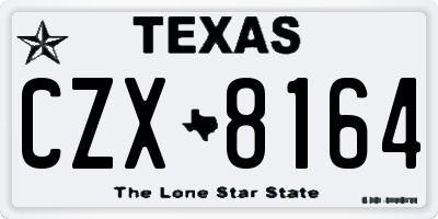 TX license plate CZX8164