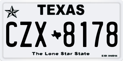TX license plate CZX8178