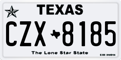 TX license plate CZX8185