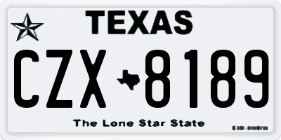 TX license plate CZX8189