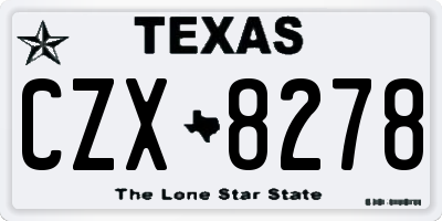 TX license plate CZX8278