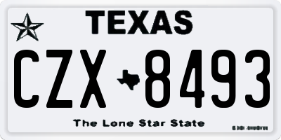 TX license plate CZX8493