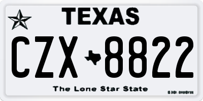 TX license plate CZX8822