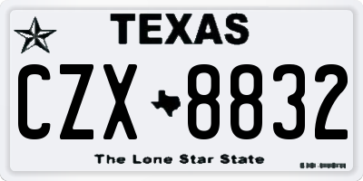 TX license plate CZX8832