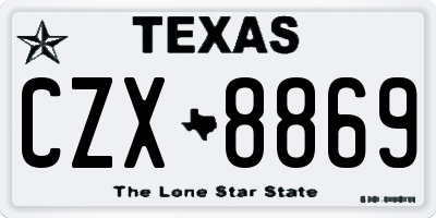 TX license plate CZX8869
