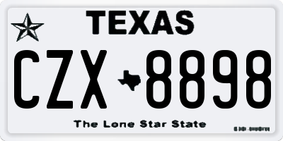 TX license plate CZX8898