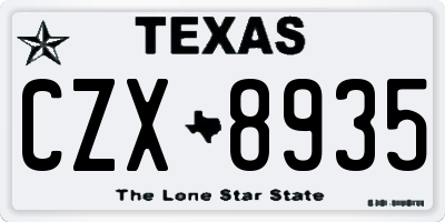 TX license plate CZX8935