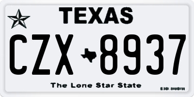 TX license plate CZX8937