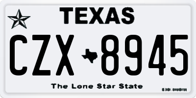 TX license plate CZX8945