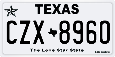 TX license plate CZX8960