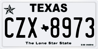 TX license plate CZX8973