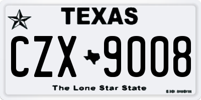 TX license plate CZX9008