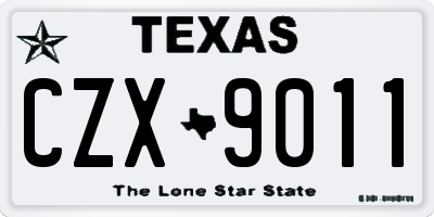 TX license plate CZX9011