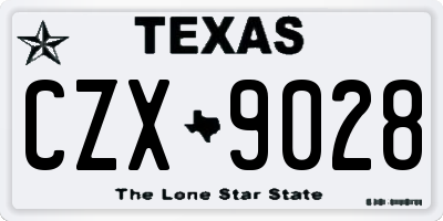 TX license plate CZX9028