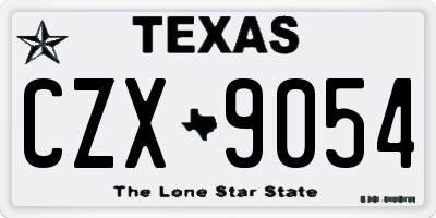 TX license plate CZX9054