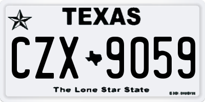 TX license plate CZX9059