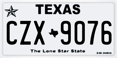 TX license plate CZX9076