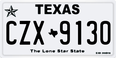 TX license plate CZX9130