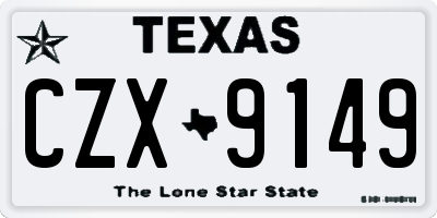 TX license plate CZX9149