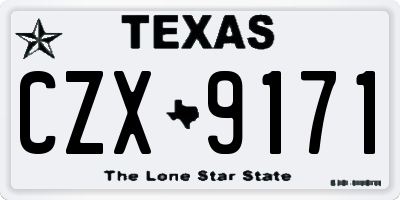 TX license plate CZX9171