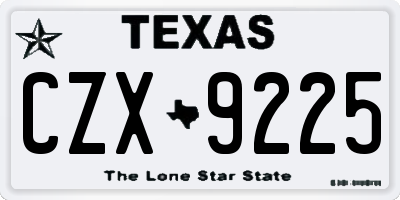 TX license plate CZX9225