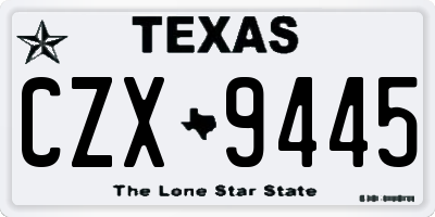 TX license plate CZX9445