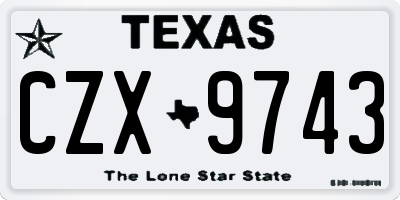 TX license plate CZX9743