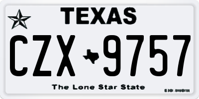 TX license plate CZX9757