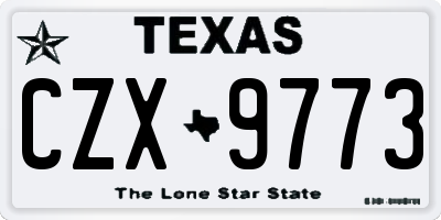TX license plate CZX9773