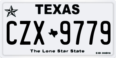 TX license plate CZX9779