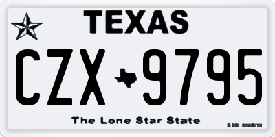 TX license plate CZX9795