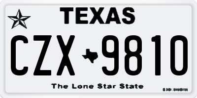 TX license plate CZX9810