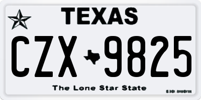 TX license plate CZX9825