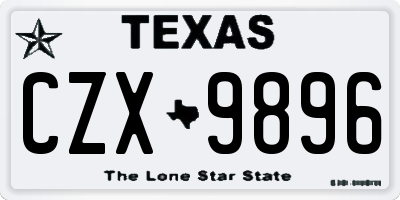 TX license plate CZX9896