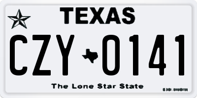 TX license plate CZY0141