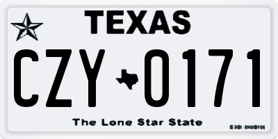 TX license plate CZY0171